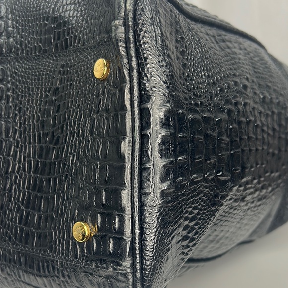 Vivienne Westwood Black Croc-Embossed Tote Bag with Gold Accents - Picture 10 of 16